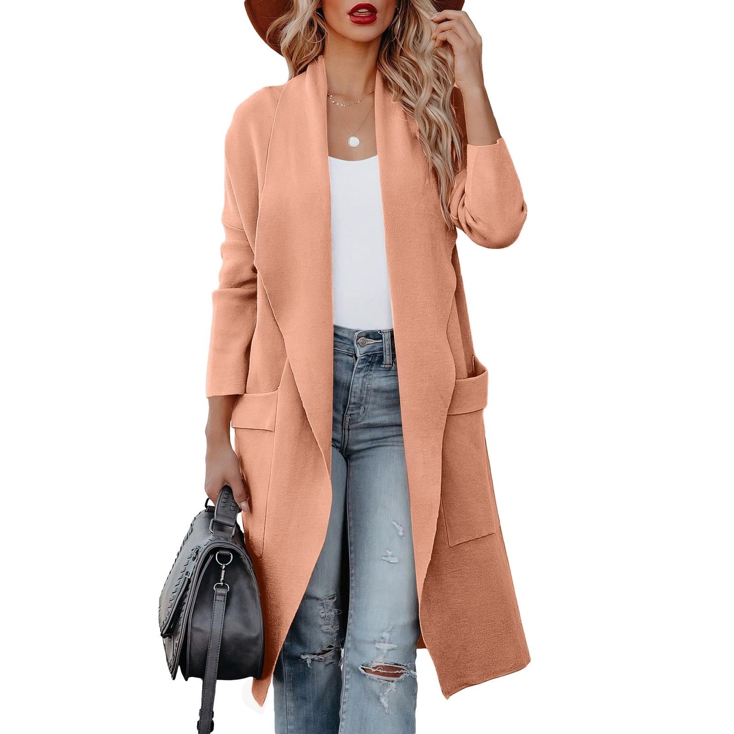 Elegante Damenmantel Suede Wintermode