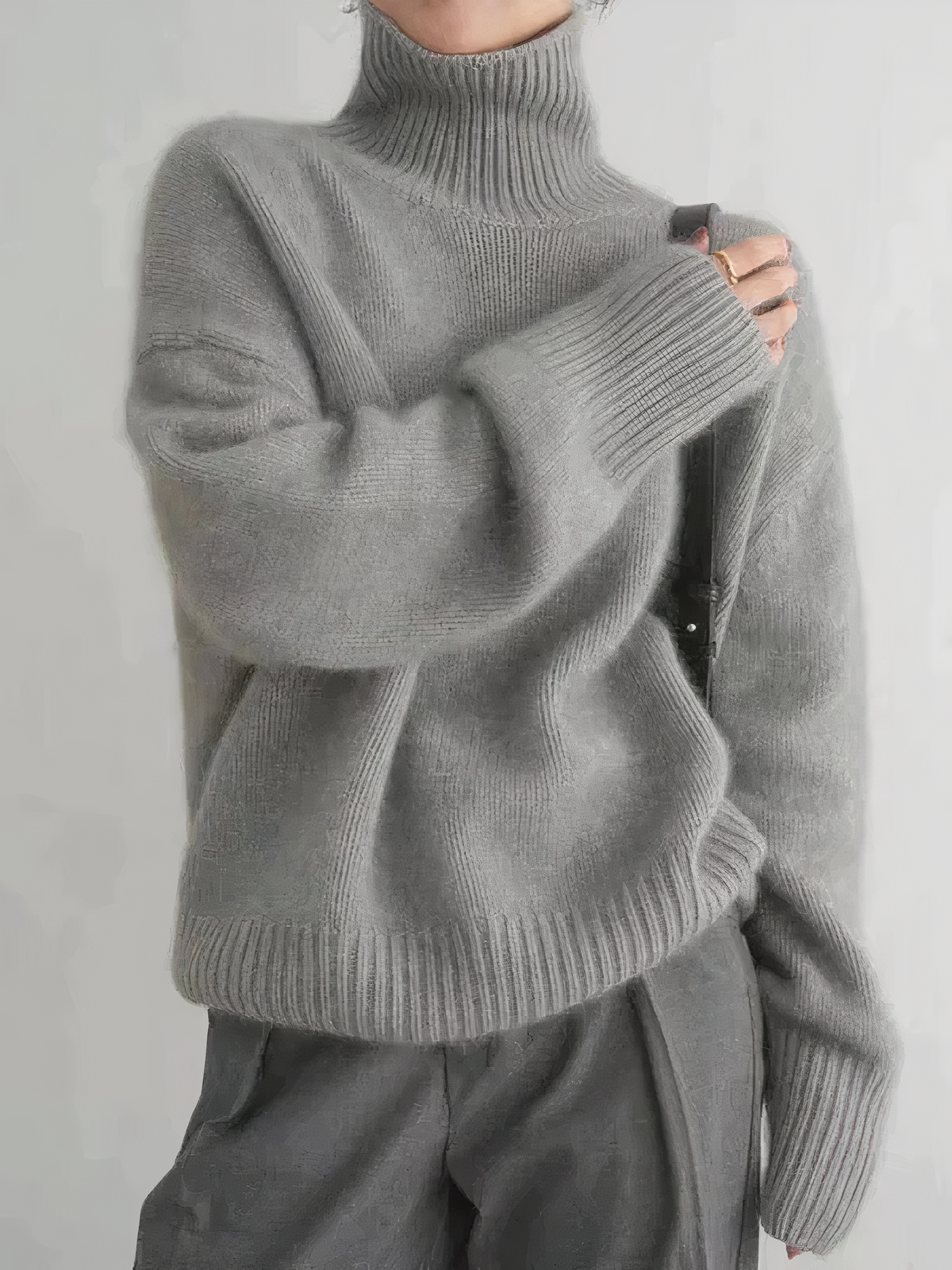 Bequemer Rollkragenpullover Weich Oversized