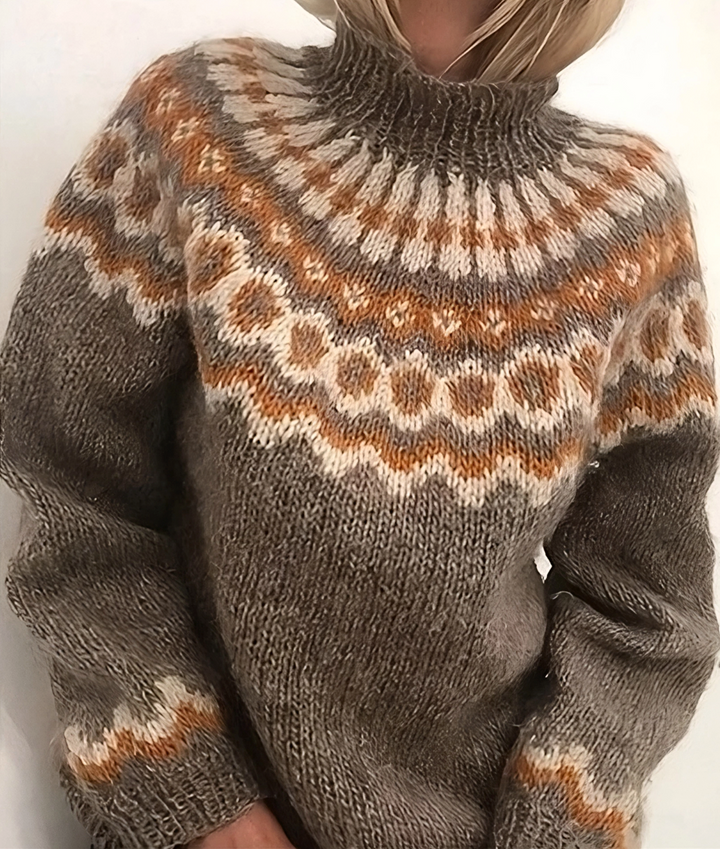 Weicher Rollkragenpullover Damen Isländische Wolle