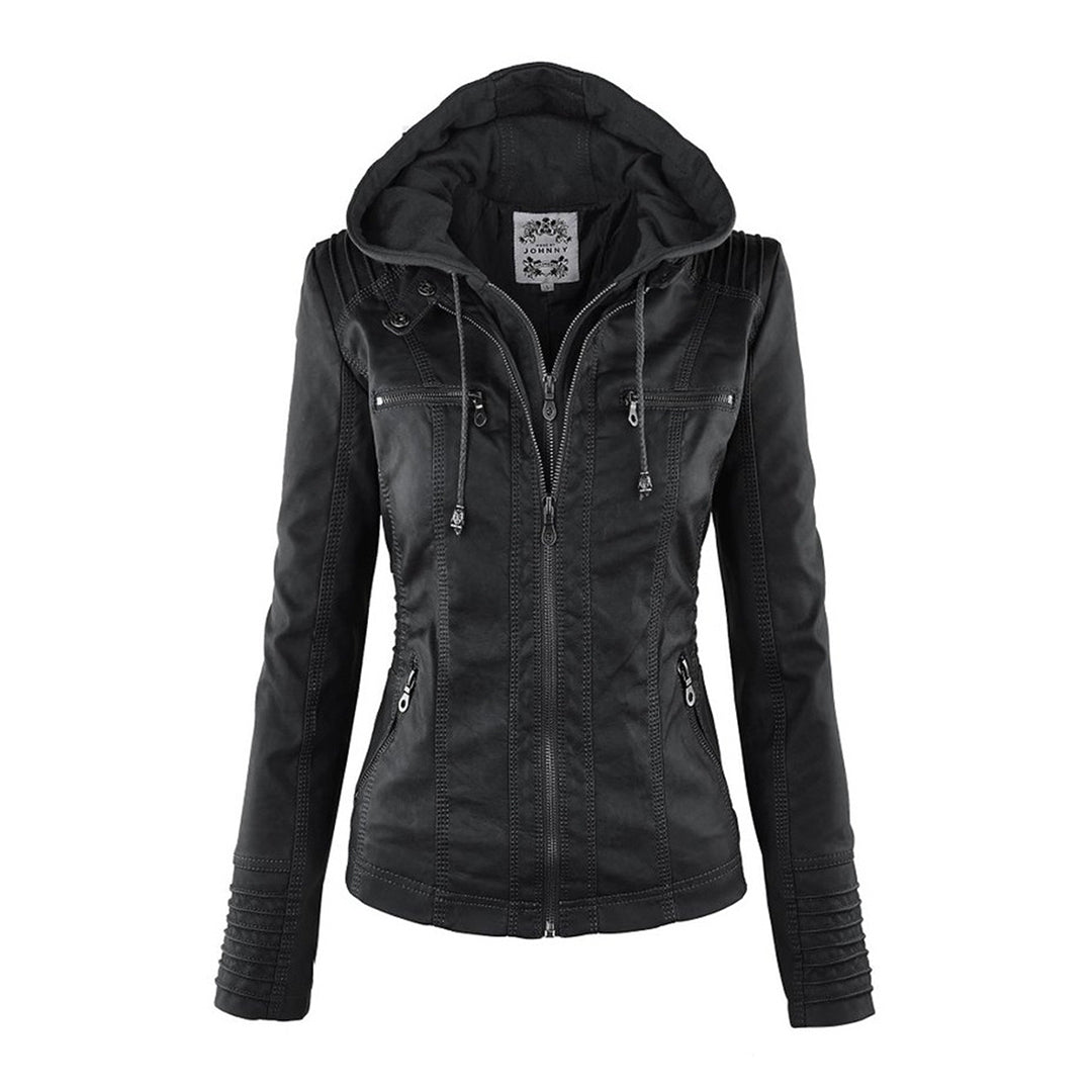 Lederjacke Mit Kapuze Slim Fit Stil