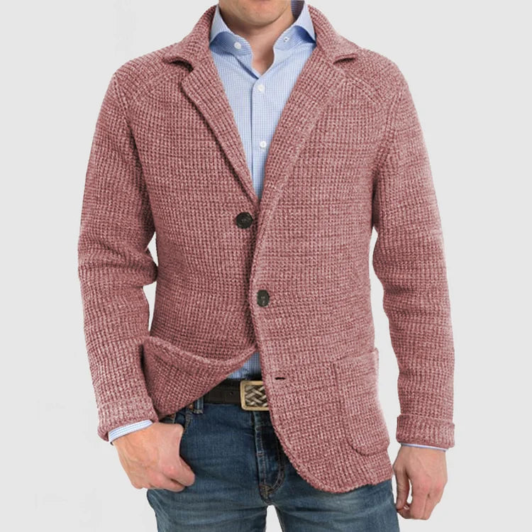 Herren Strickjacke Modern Zweiknopf Design
