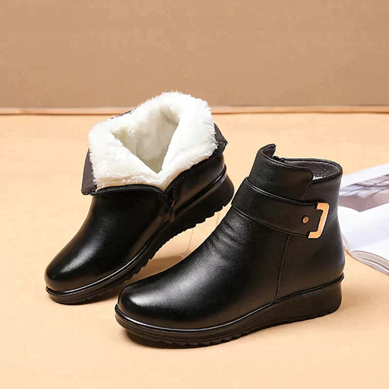 Warme Lederstiefel Winter Fleece Rutschfest