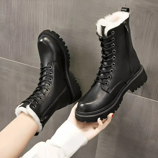Elegante Damen Stiefeletten Schnürsystem - IdealeKleiden