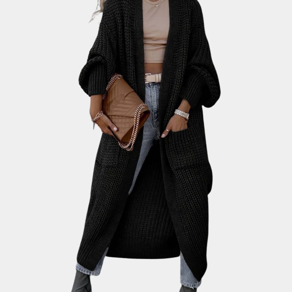 Damen Cardigan Langärmelig mit Taschen & Weichem Stoff
