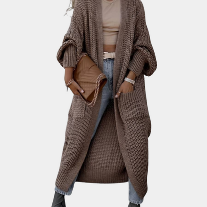 Damen Cardigan Langärmelig mit Taschen & Weichem Stoff