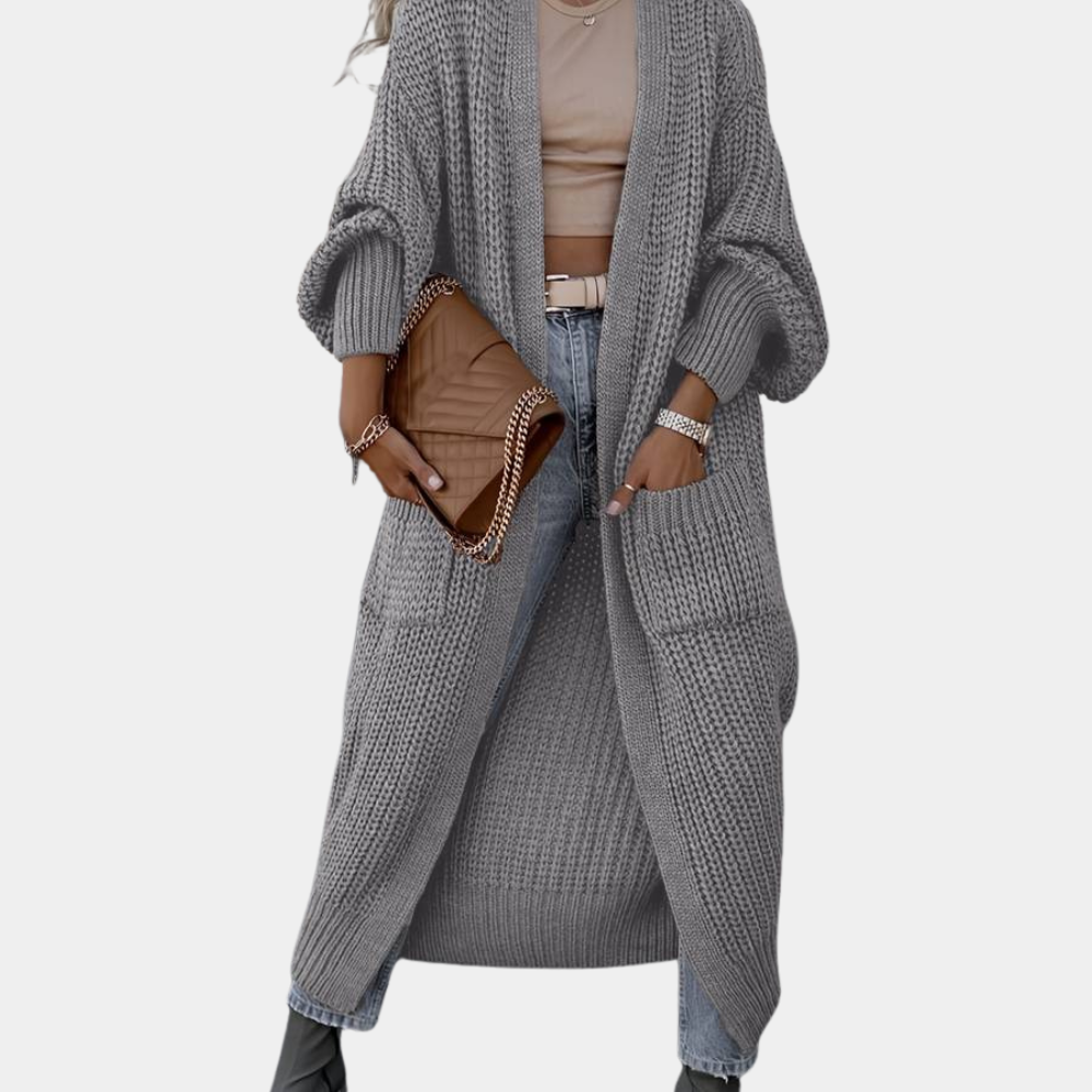 Damen Cardigan Langärmelig mit Taschen & Weichem Stoff
