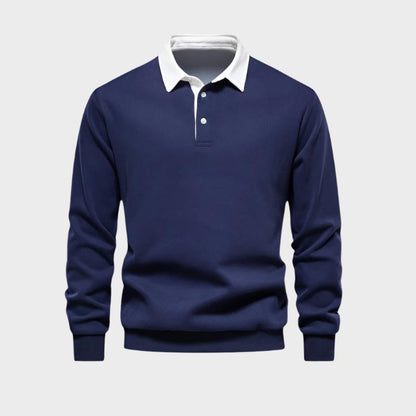 Herren Langarm Polo Shirt Relaxed Fit - IdealeKleiden