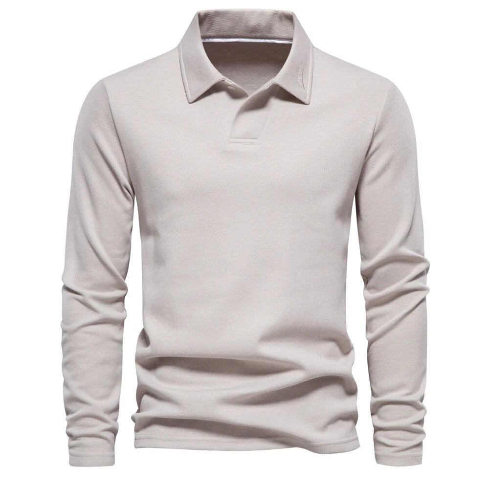Herren Langarm Polo Shirt Modern