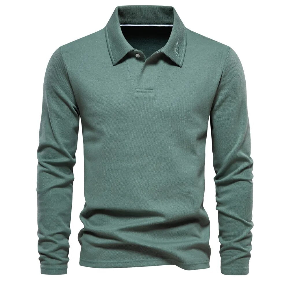Herren Langarm Polo Shirt Modern