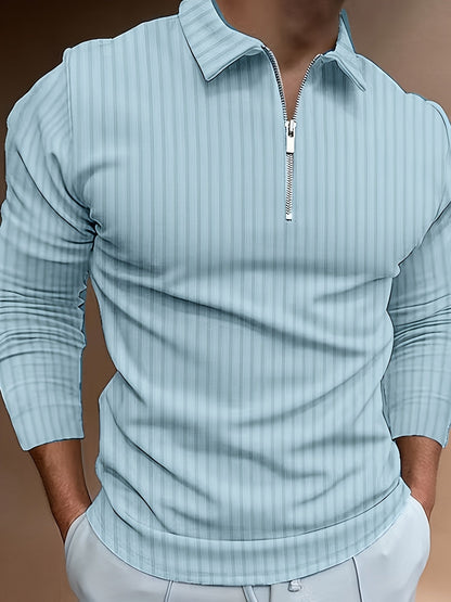 Herren Poloshirt Slim Fit Stehkragen