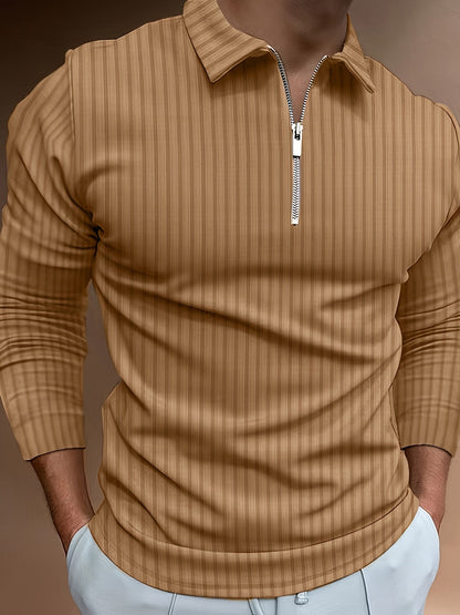 Herren Poloshirt Slim Fit Stehkragen