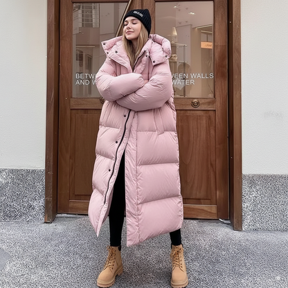 Warme Damenpufferjacke Winddicht mit Kapuze