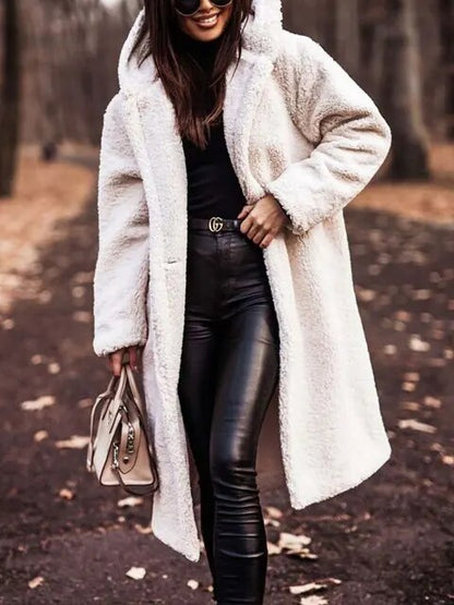 Damen Winterjacke Lang mit Kapuze und Weichem Futter