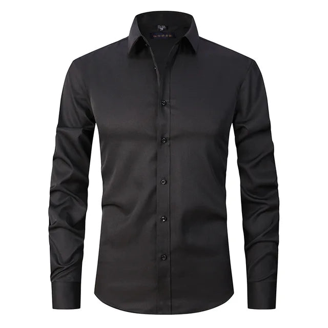 Herren Slim Fit Hemd Stretch Bügelfrei Modern
