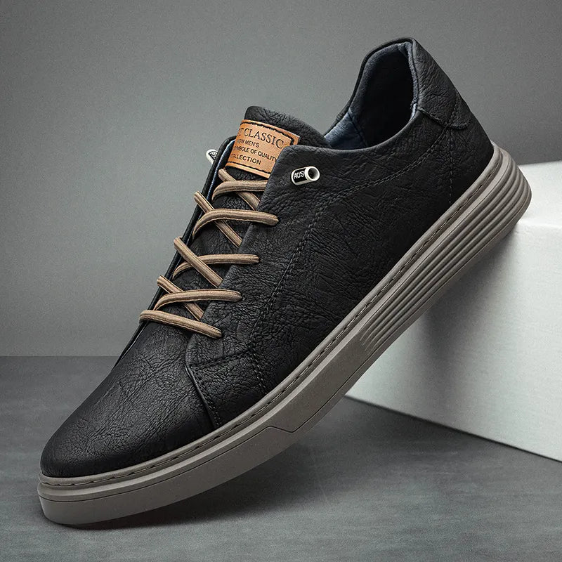 Leder Sneaker Bequem Laufschuhe Herren
