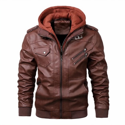 Leder Bikerjacke Slim Fit für Männer