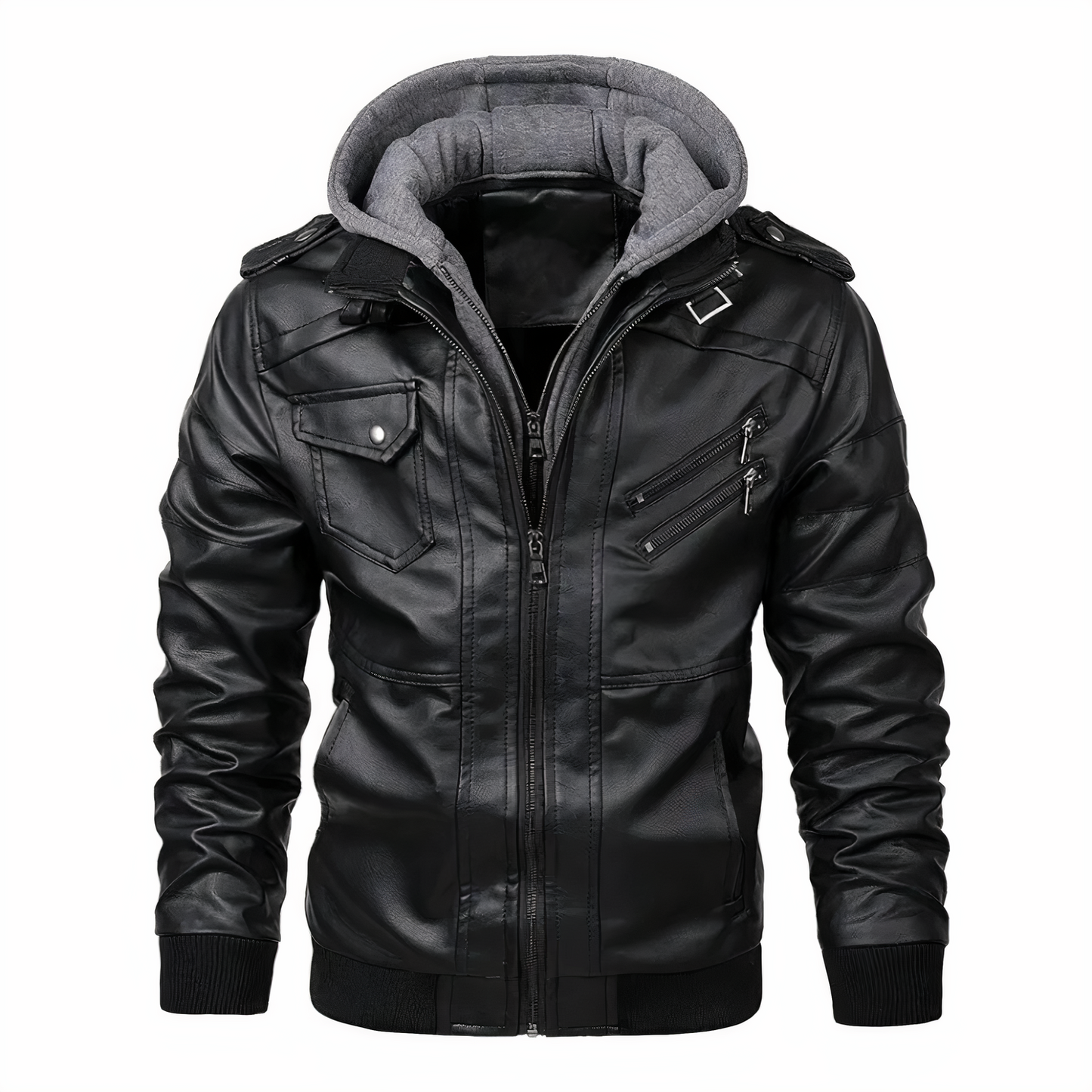 Leder Bikerjacke Slim Fit für Männer