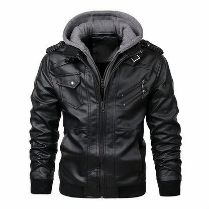 Leder Bikerjacke Slim Fit für Männer