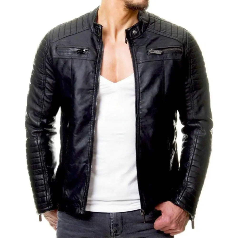 Leder-Bikerjacke Herren - Robust Winddicht