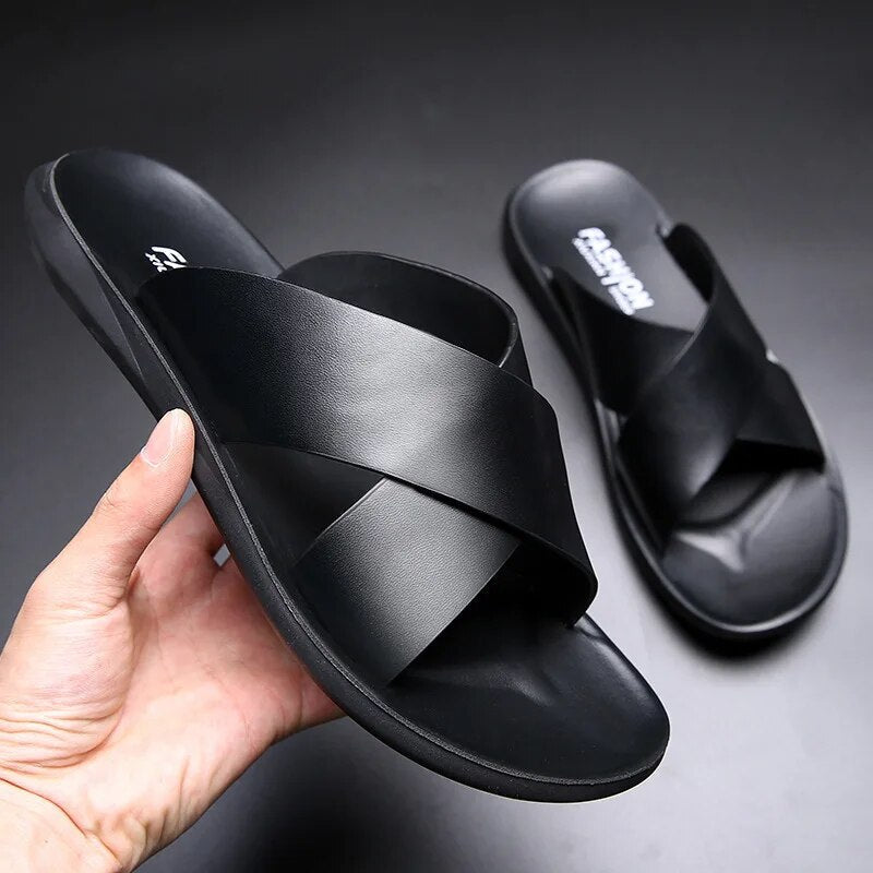 Leder Slipper Sommer Schuhe