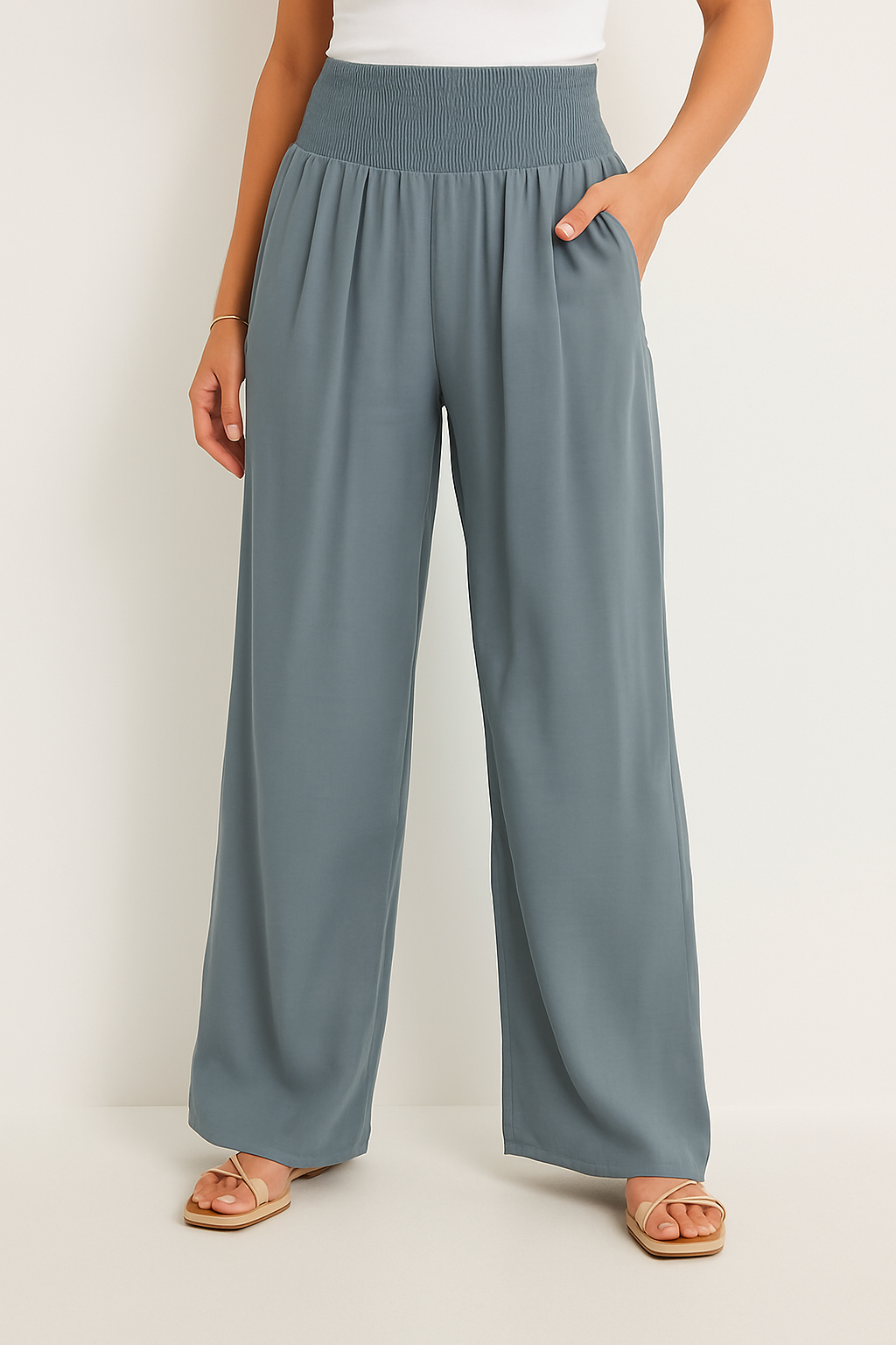 Sommerhose Damen Hochtailliert Stretch