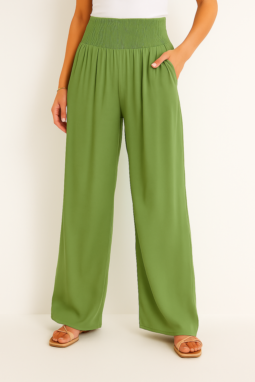Sommerhose Damen Hochtailliert Stretch