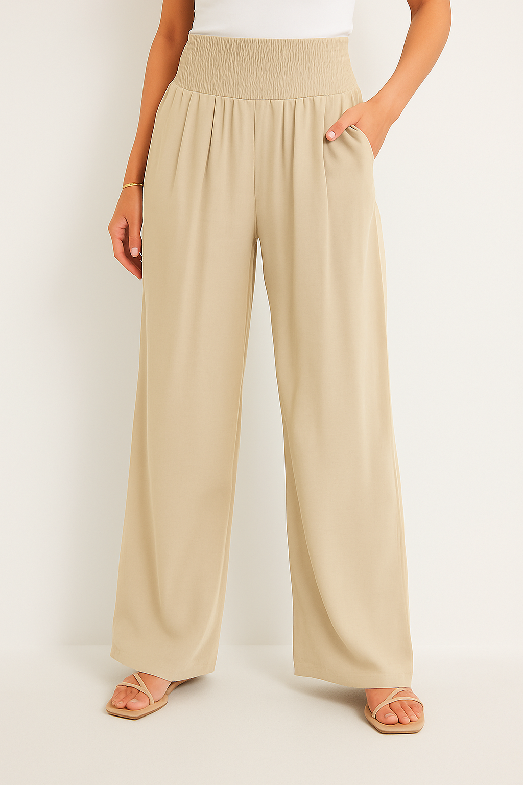 Sommerhose Damen Hochtailliert Stretch