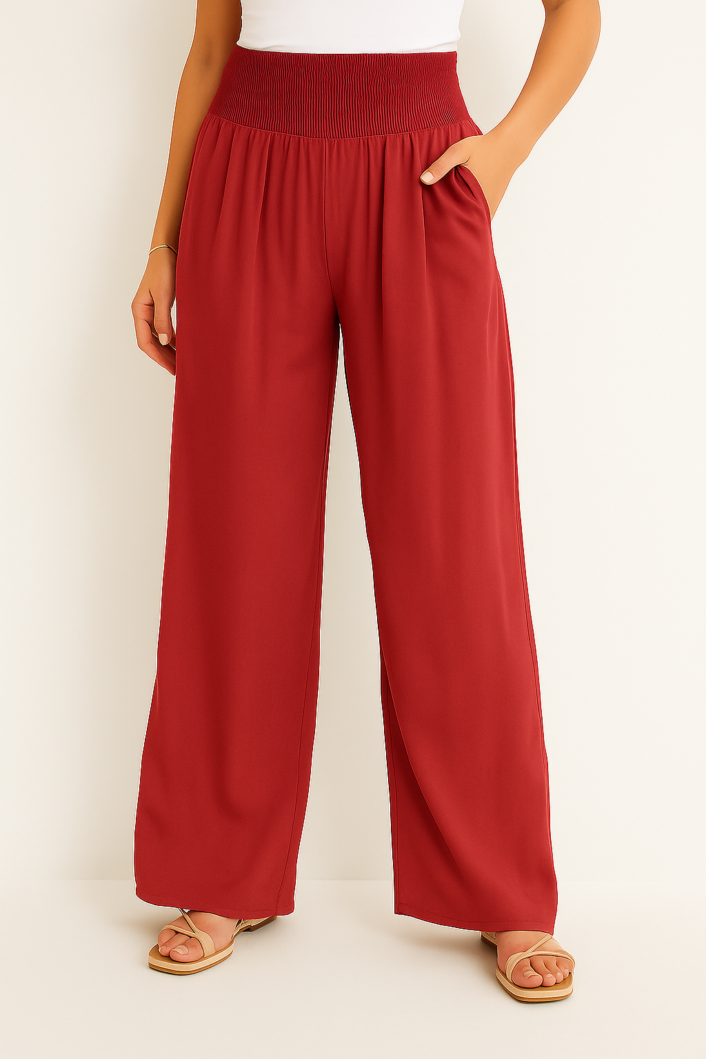 Sommerhose Damen Hochtailliert Stretch