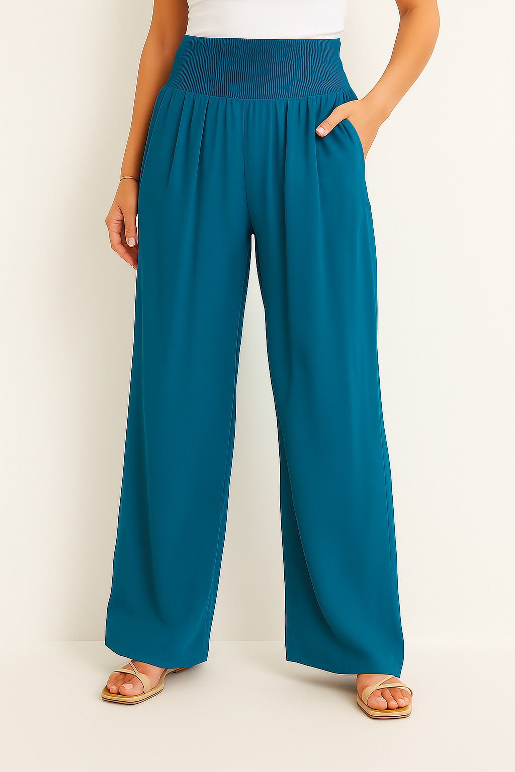 Sommerhose Damen Hochtailliert Stretch