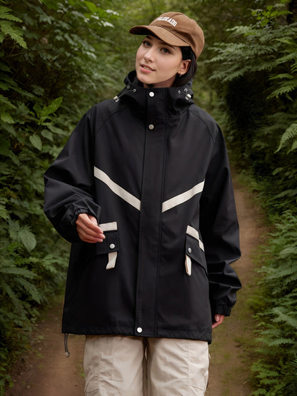 Wasserdichte Damenjacke mit Kapuze Regenjacke