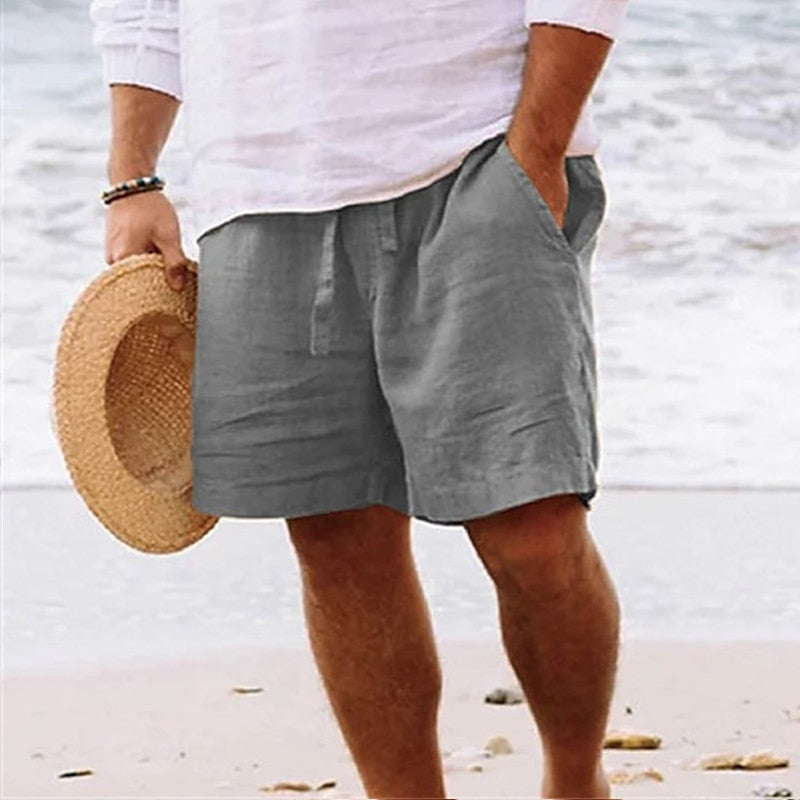 Leinen Shorts Bequem Sommer Herren