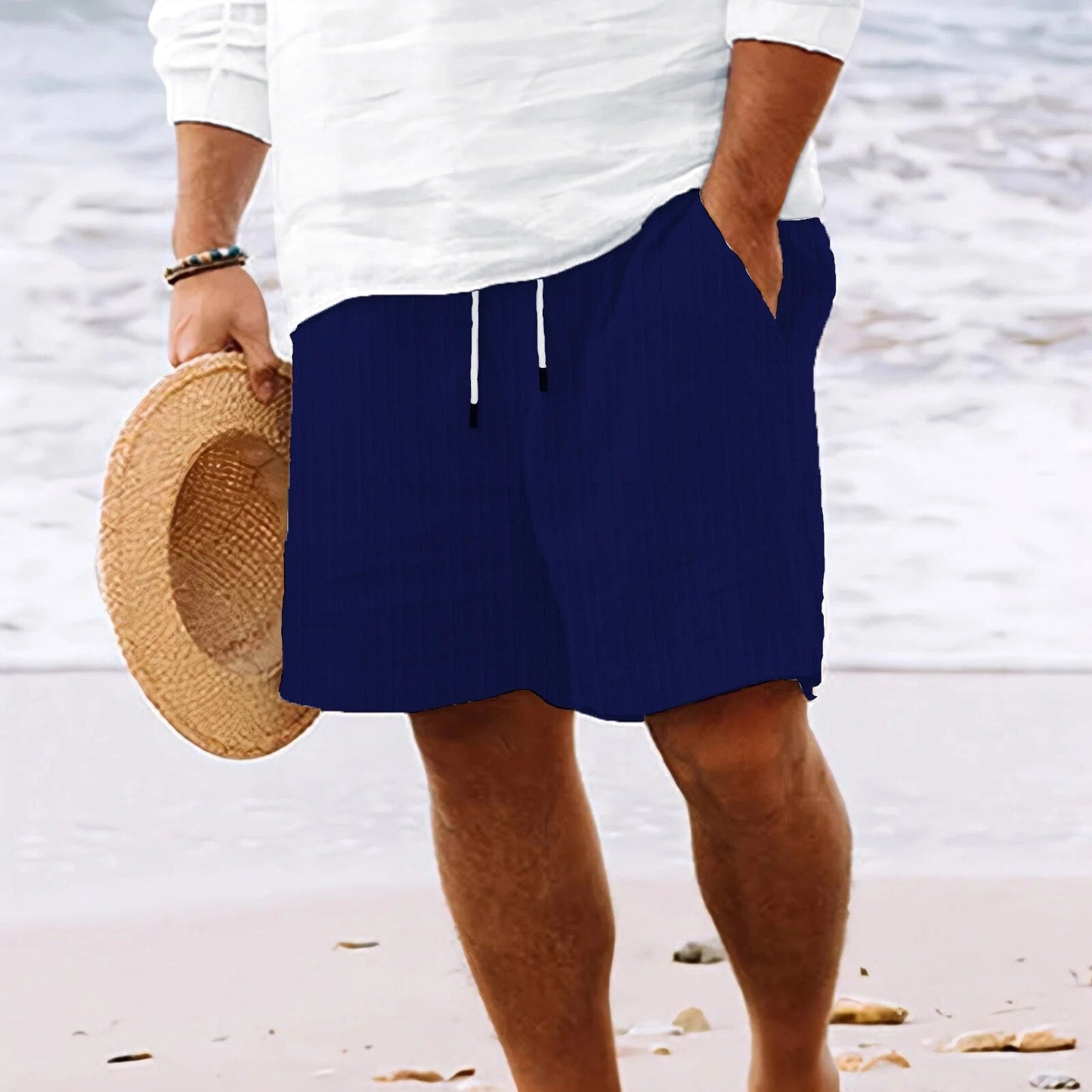 Bequeme Herren Shorts Leinen Optik