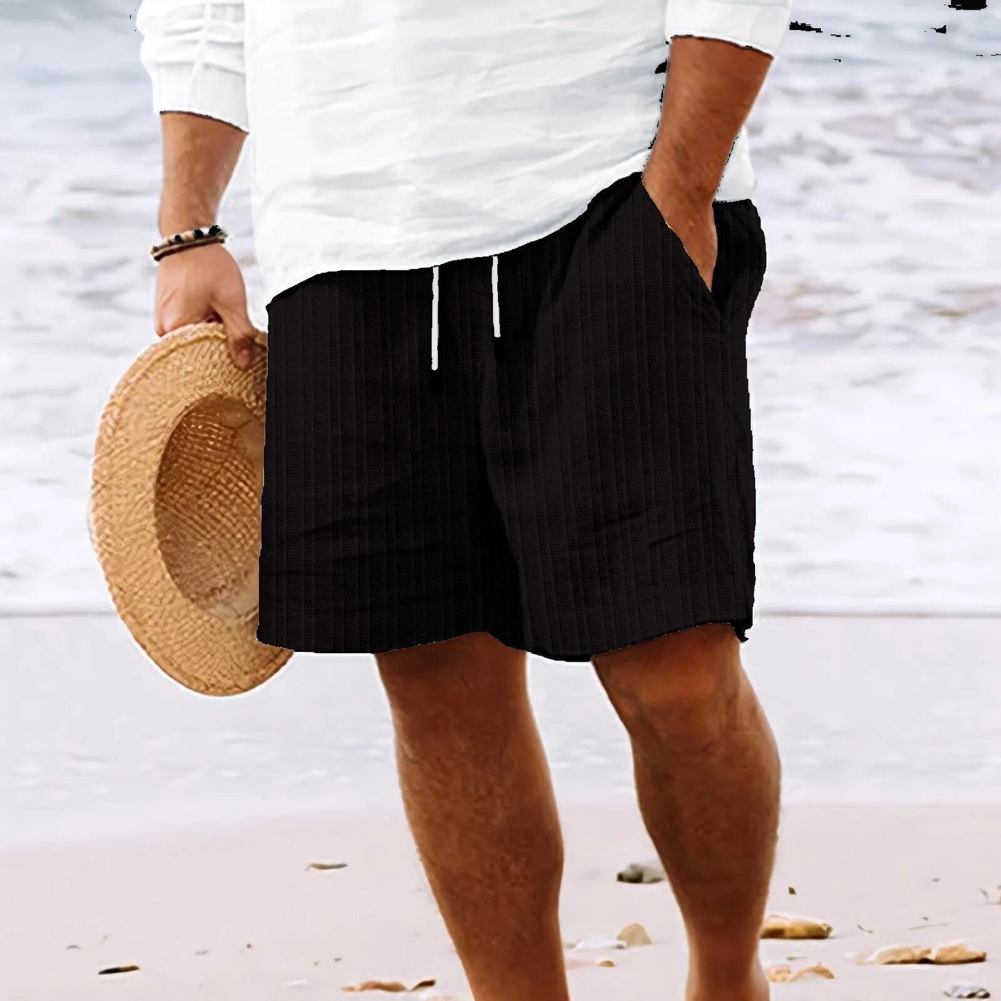 Bequeme Herren Shorts Leinen Optik - IdealeKleiden