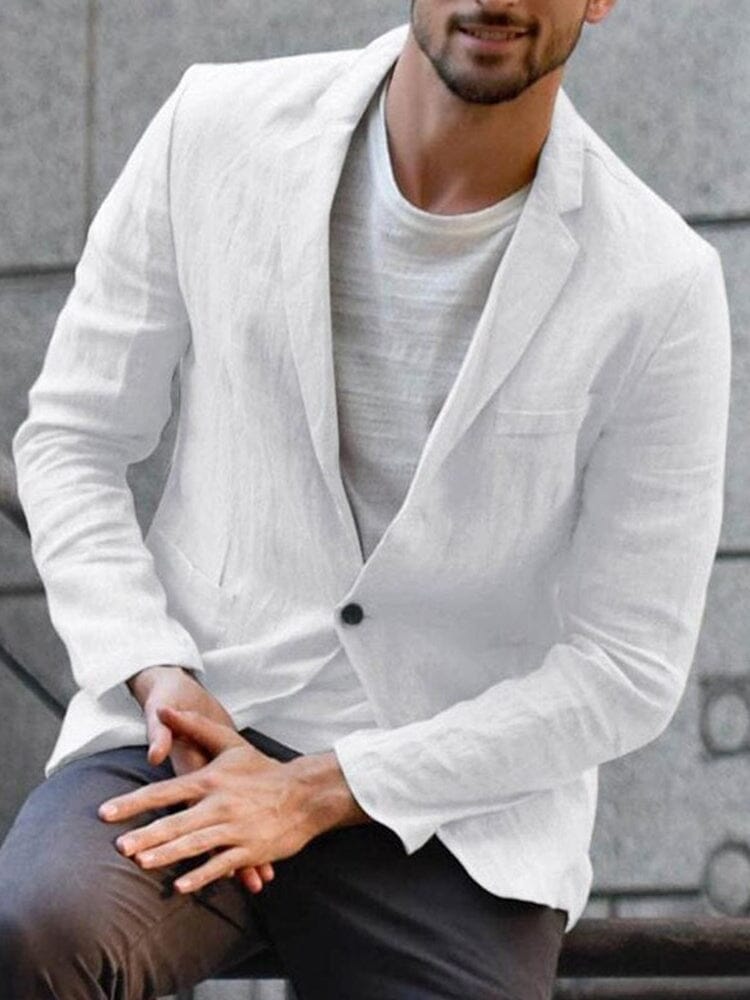 Herren Leinenblazer Leicht Slim Fit - IdealeKleiden