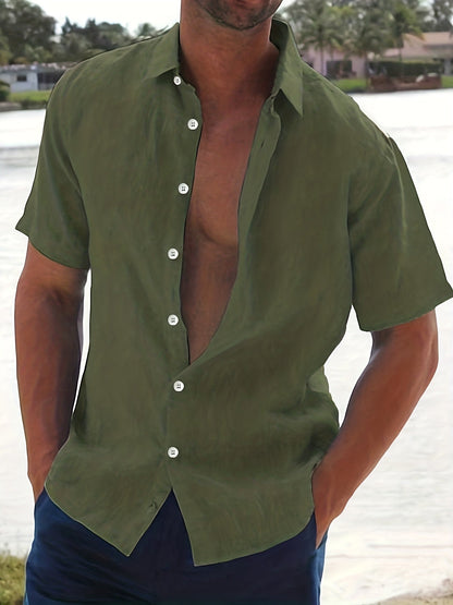 Leinen Hemd Kurzarm Herren Sommer