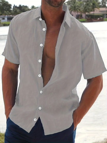Leinen Hemd Kurzarm Herren Sommer