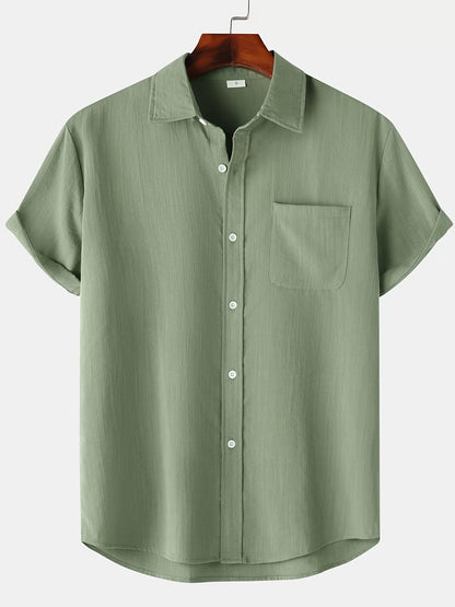 Leinen Hemd Sommer Kurzarm Button Down