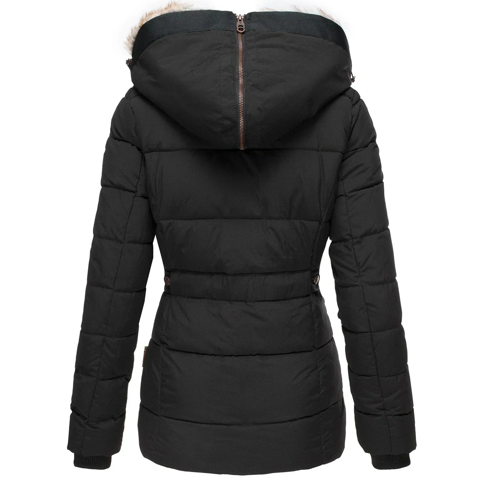 Elegante Winterjacke mit Weichem Pelz - IdealeKleiden