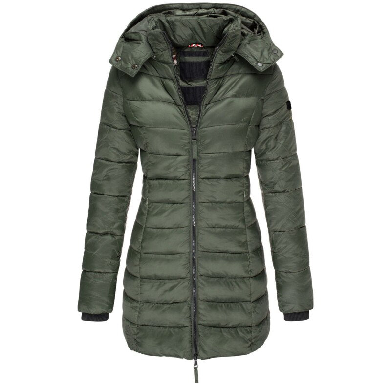 Damen Winterjacke Warm Gepolstert mit Kapuze