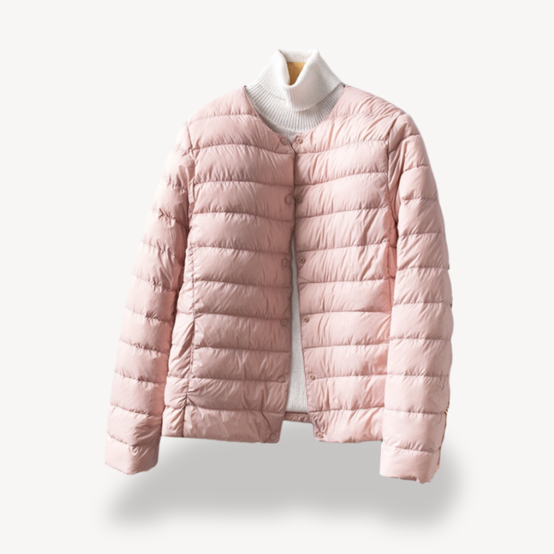 Damen Winterjacke Slim Fit Knopfverschluss