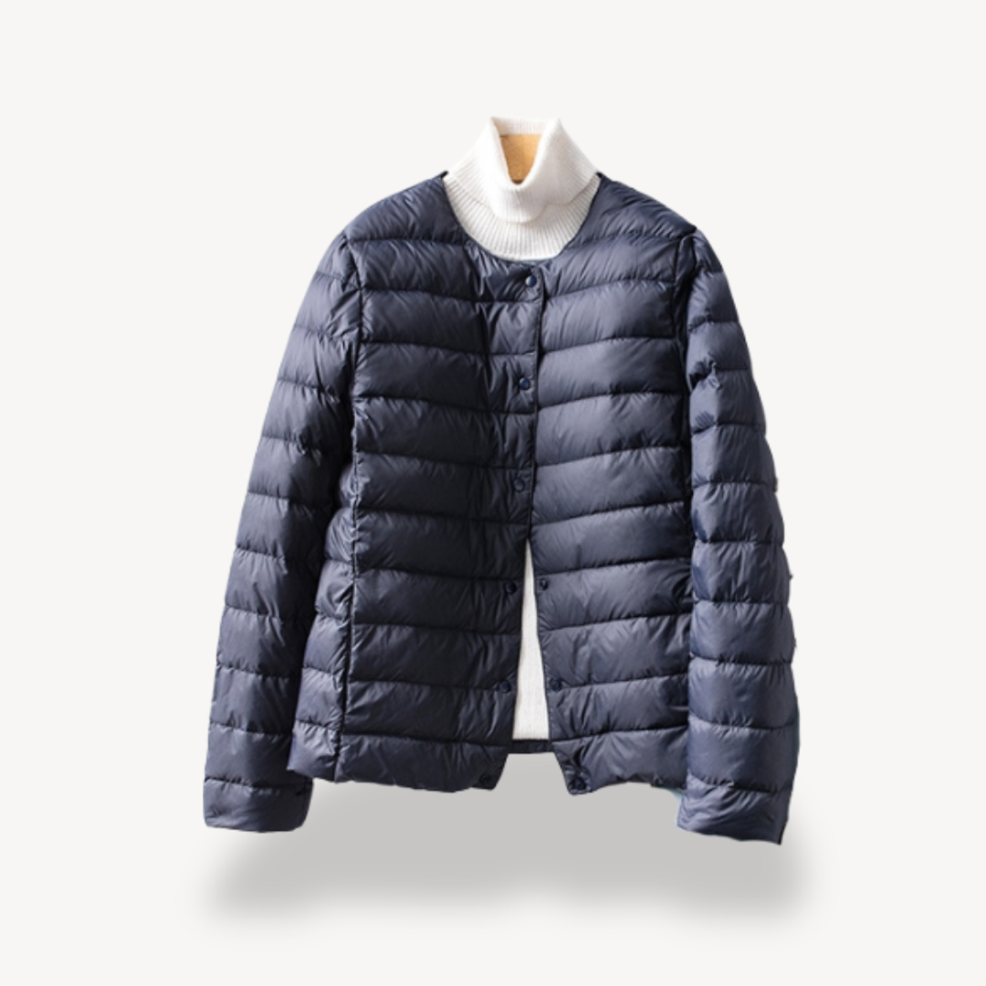 Damen Winterjacke Slim Fit Knopfverschluss