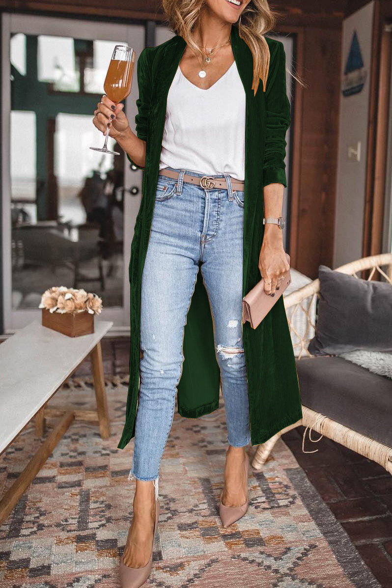 Damen Samtcardigan Langärmlig Elegent