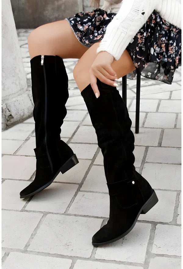 Stylische Stiefel Wildleder Kniehoch Elegance