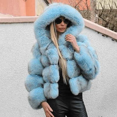 Damen Oversized Teddyjacke Mit Kapuze Weich