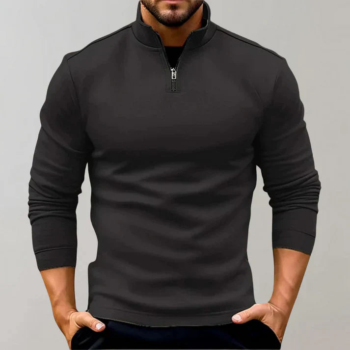 Herren Rollkragenpullover Reißverschluss Sportlich Alvin - IdealeKleiden