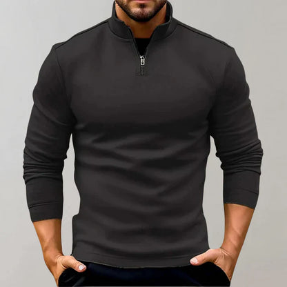 Herren Rollkragenpullover Reißverschluss Sportlich Alvin - IdealeKleiden