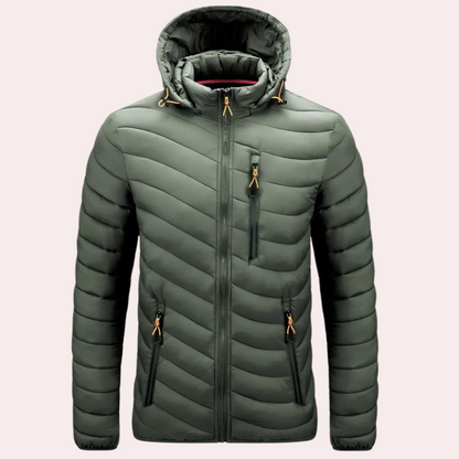 Herren Winterjacke Luxus Kapuze Elegant