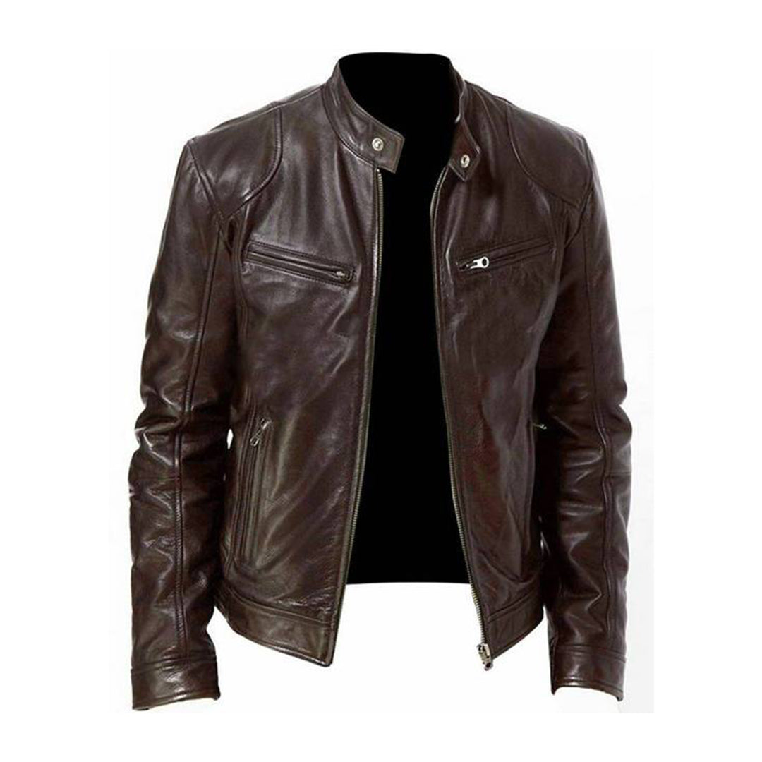 Elegante Lederjacke Herren Modern Cut