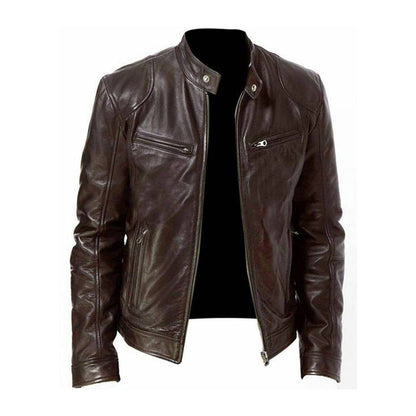 Elegante Lederjacke Herren Modern Cut