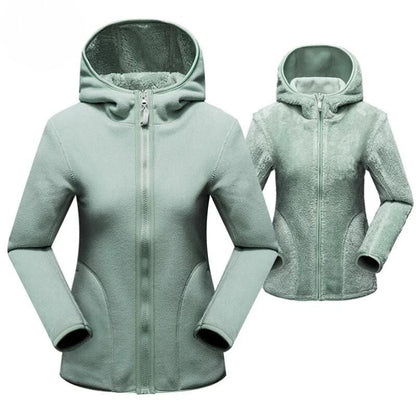 Doppelseitige Fleecejacke Damen Warm & Bequem